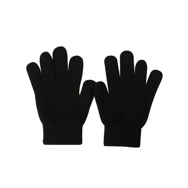 Mens Black Textile Comfort Everyday Warm Magic Gloves